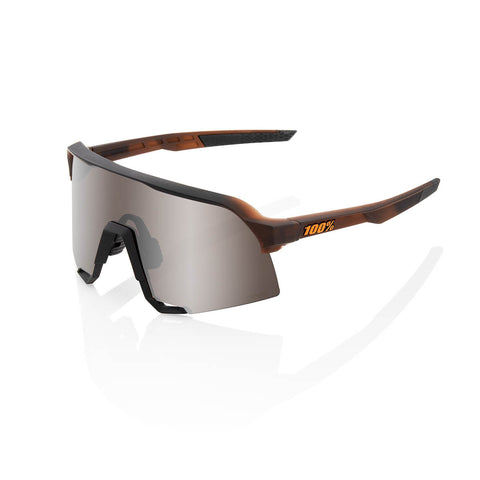 100% S3 HiPER Mirror Glasses - Matte Translucent Brown Fade/Silver + Clear