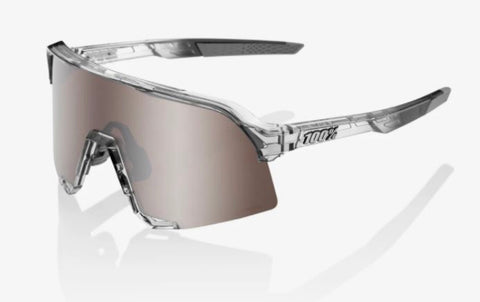 RIDE 100% 100% S3 - Polished Translucent Grey - HiPER Silver Mirror Lens